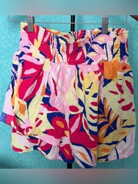 ✨🌸🎨Ella Rafaella Artistic Pink Multi-Color Floral Skort